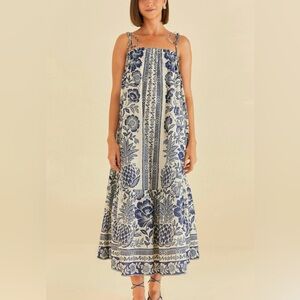 Farm Rio Blue Pineapple Garden Maxi Dress - NWT